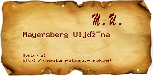 Mayersberg Uljána névjegykártya
